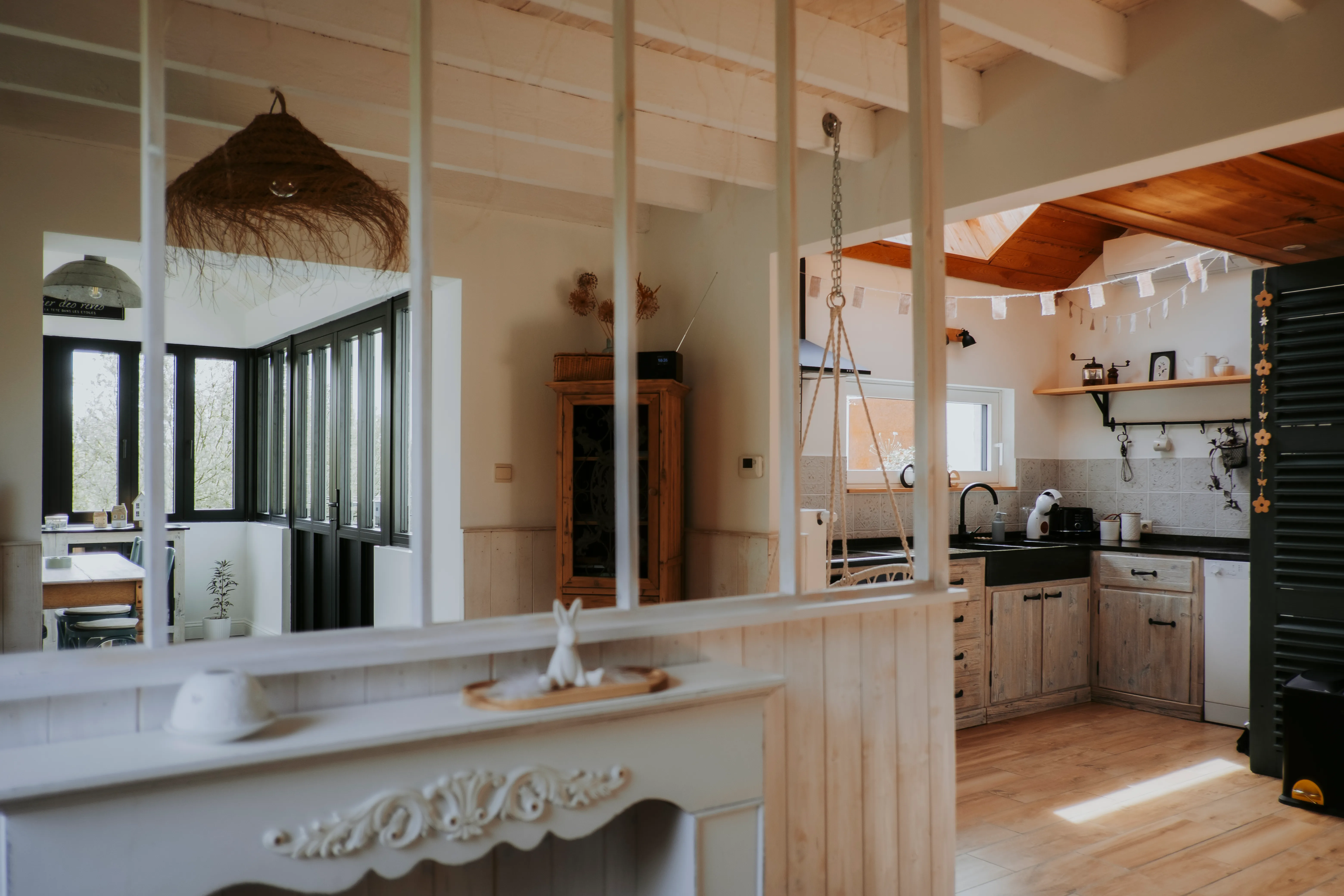 Séjour avec cuisine ouverte